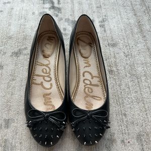 Sam Edelman Black Studded Leather Ballet Flats
